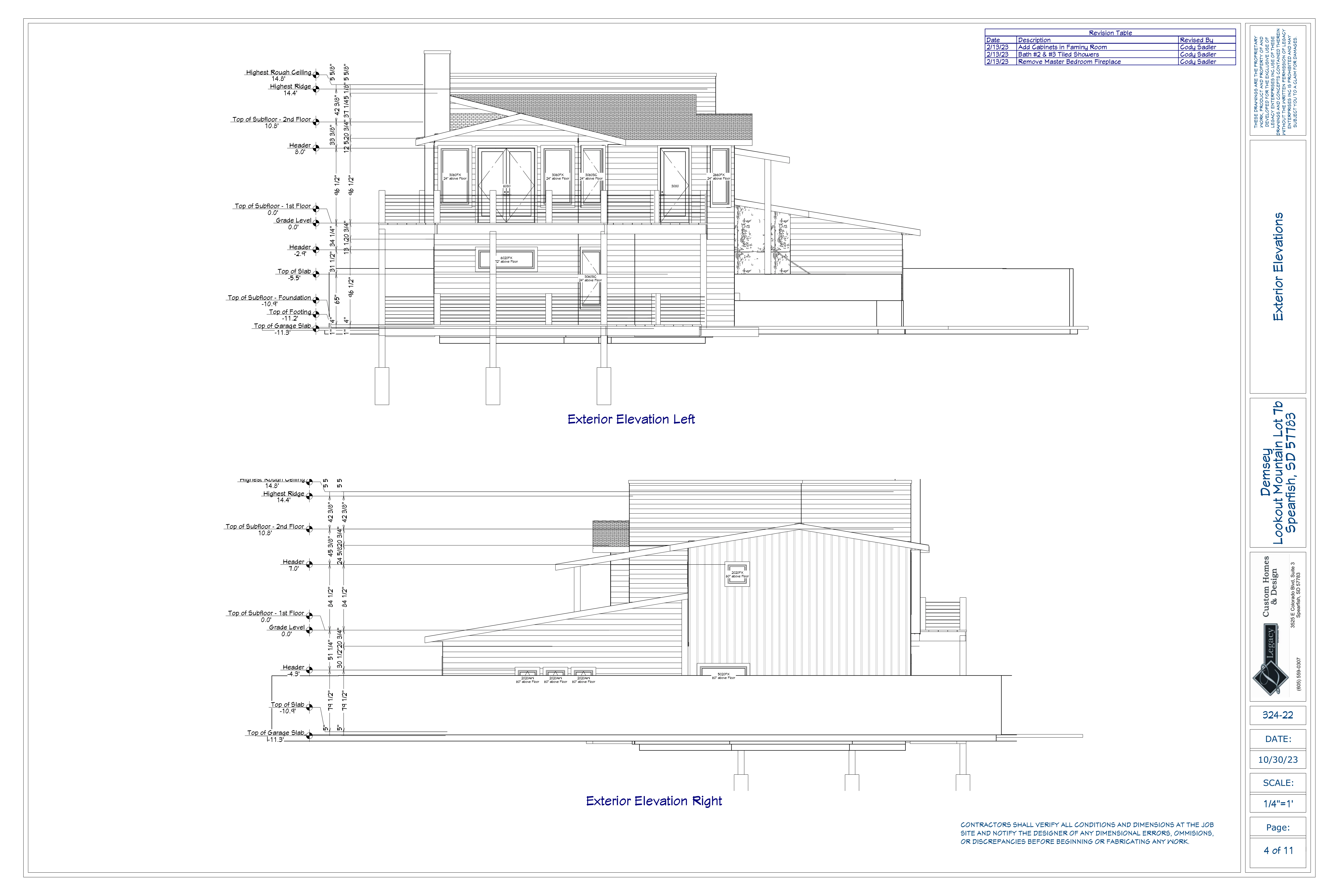 Left and right elevations